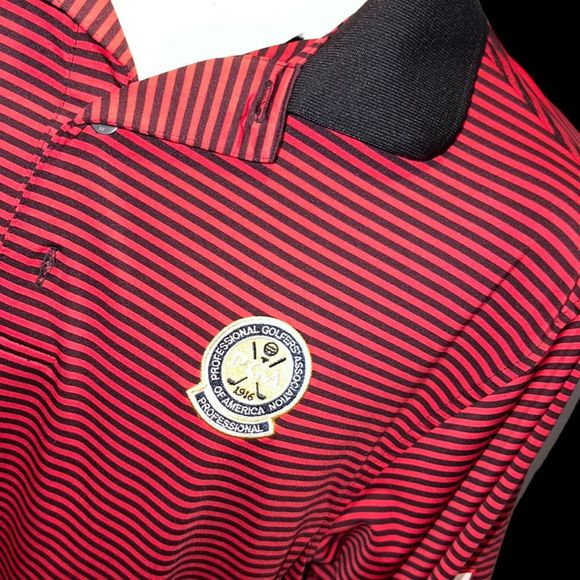 Footjoy PGA Titleist Red Stripe Golf Polo Shirt Size Small - Picture 1 of 5